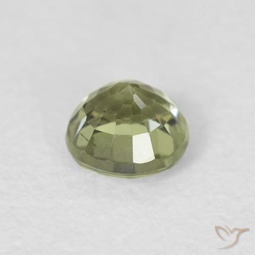 Zaffiro Verde medio naturale da 0.57 ct, Rotondo, VVS-VS