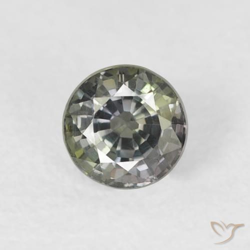 0.59ct Naturale Verde grigiastro Zaffiro, Rotondo, VVS-VS