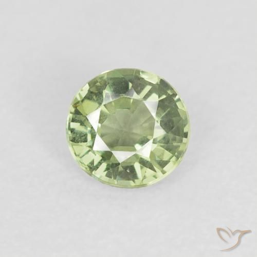 0.41ct Naturale Verde salvia molto chiaro Zaffiro, Rotondo, VVS-VS