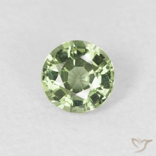 0.42ct Naturale Verde Salvia Chiaro Zaffiro, Rotondo, VVS-VS