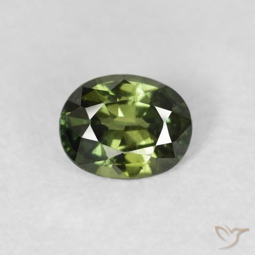 0.48ct Naturale Medium Light Green Zaffiro, Ovale, VVS-VS