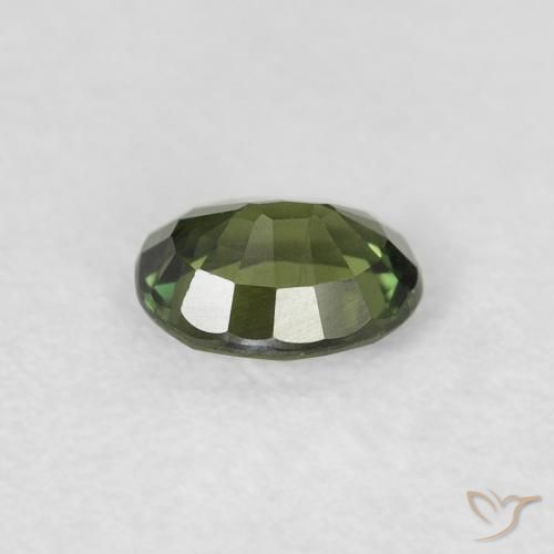 Zaffiro Medium Light Green naturale da 0.48 ct, Ovale, VVS-VS