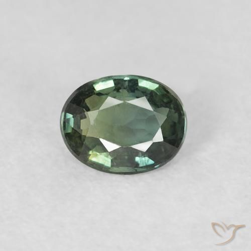 0.35ct Naturale Verde grigiastro Zaffiro, Ovale, VVS-VS