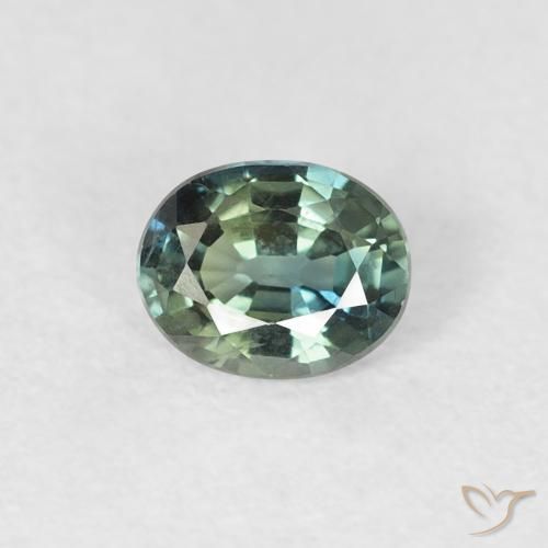 0.42ct Naturale Verdazzurro Zaffiro, Ovale, VVS-VS