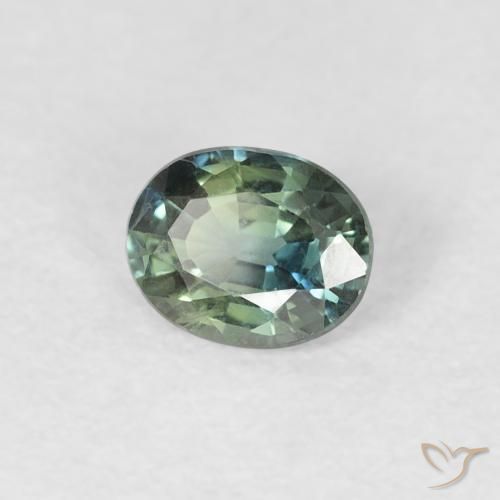 Zaffiro Verdazzurro naturale da 0.42 ct, Ovale, VVS-VS