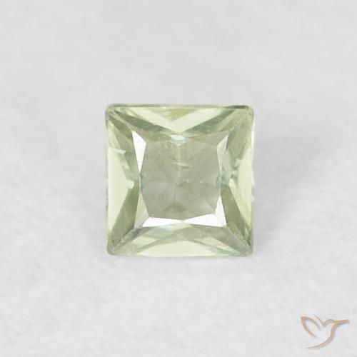 0.14ct Naturale Verde grigiastro Zaffiro, Quadrato, VVS-VS