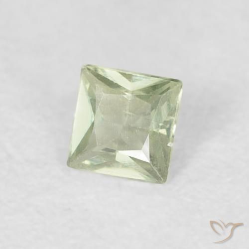 Zaffiro Verde grigiastro naturale da 0.14 ct, Quadrato, VVS-VS