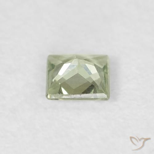 Zaffiro Verde grigiastro naturale da 0.14 ct, Quadrato, VVS-VS
