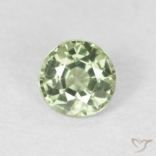 0.61ct Naturale Verde molto chiaro Zaffiro, Rotondo, VVS-VS
