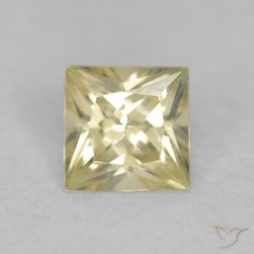 0.20ct Naturale Limone giallo Zaffiro, Quadrato, VVS