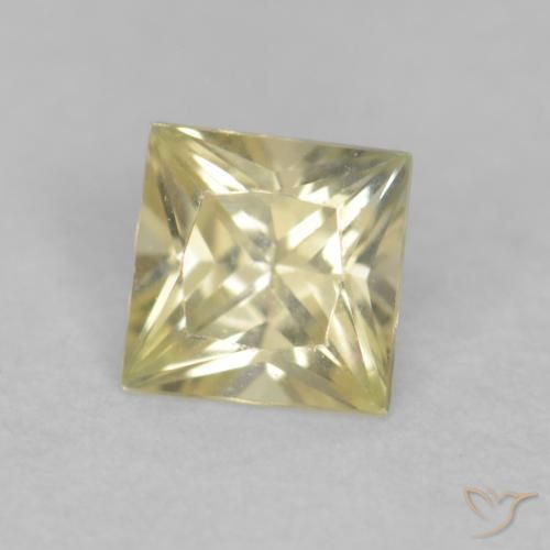 Zaffiro Limone giallo naturale da 0.20 ct, Quadrato, VVS