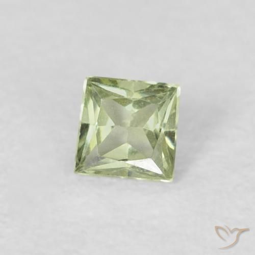 Zaffiro Verde Pera Pallido naturale da 0.17 ct, Quadrato, VVS