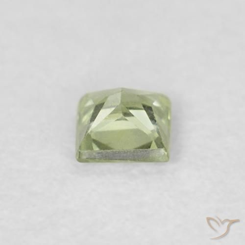 Zaffiro Verde Pera Pallido naturale da 0.17 ct, Quadrato, VVS