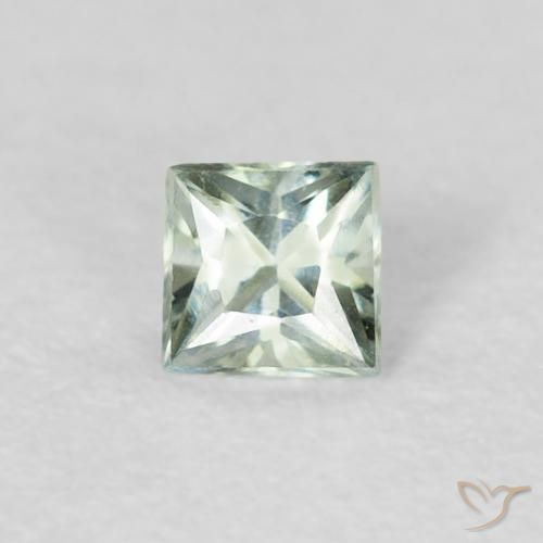0.19ct Naturale Verde bluastro Zaffiro, Quadrato, VVS