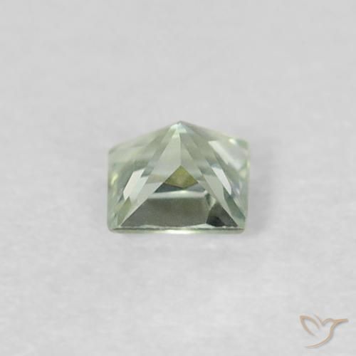 Zaffiro Verde bluastro naturale da 0.19 ct, Quadrato, VVS