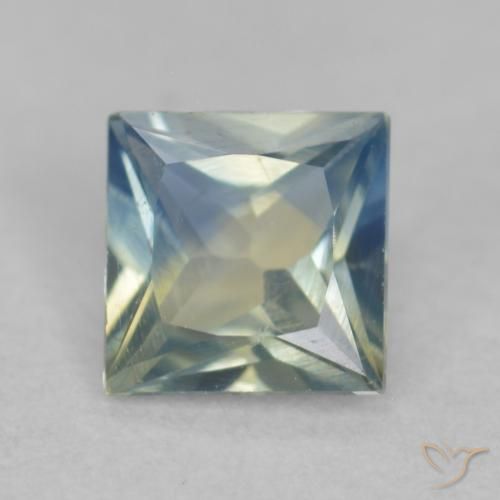 Zaffiro Teal-blu naturale da 0.31 ct, Quadrato, VVS
