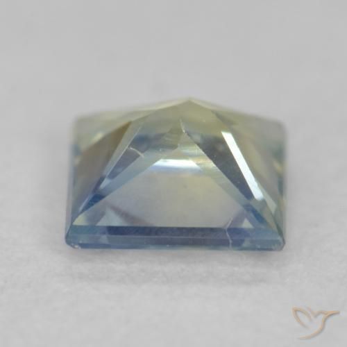 Zaffiro Teal-blu naturale da 0.31 ct, Quadrato, VVS