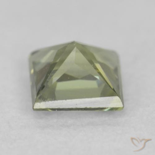 Zaffiro Verde foresta chiaro naturale da 0.31 ct, Quadrato, VVS