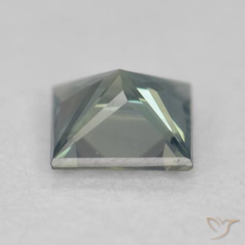 Zaffiro Blu Medio Verde naturale da 0.27 ct, Quadrato, VVS
