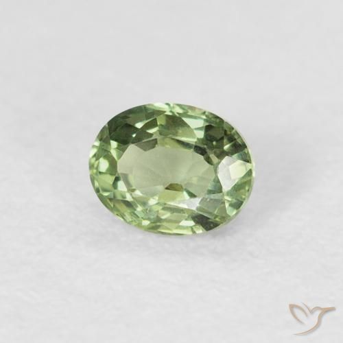 Zaffiro Verde scuro naturale da 0.43 ct, Ovale, VVS
