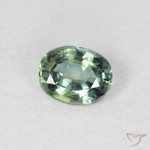 Zaffiro Verde chiaro naturale da 0.30 ct, Ovale, VVS