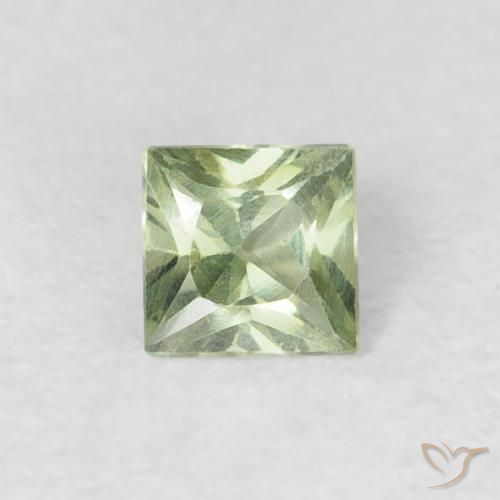 0.18ct Naturale Verde molto chiaro Zaffiro, Quadrato, VVS-VS