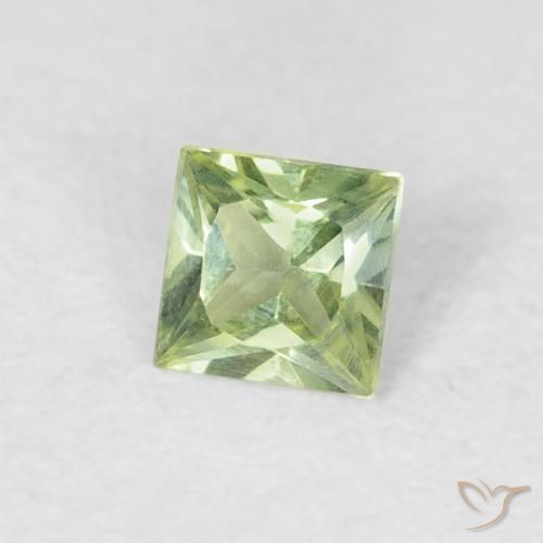 Zaffiro Verde oliva naturale da 0.23 ct, Quadrato, VVS-VS