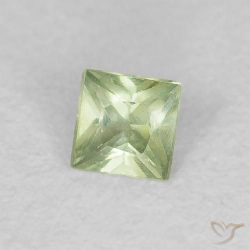 Zaffiro Verde Pera Pallido naturale da 0.19 ct, Quadrato, VVS-VS