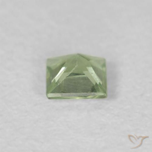 Zaffiro Verde Pera Pallido naturale da 0.19 ct, Quadrato, VVS-VS