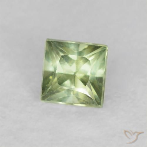 Zaffiro Verde medio naturale da 0.21 ct, Quadrato, VVS-VS