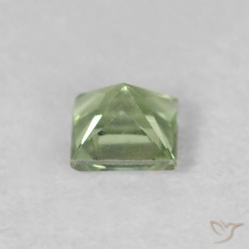 Zaffiro Verde medio naturale da 0.21 ct, Quadrato, VVS-VS