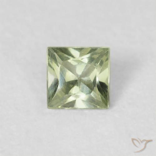 0.18ct Naturale Verde chiaro Zaffiro, Quadrato, VVS-VS