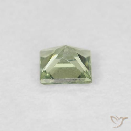 Zaffiro Verde chiaro naturale da 0.18 ct, Quadrato, VVS-VS