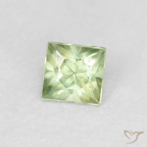 Zaffiro Verde caldo naturale da 0.22 ct, Quadrato, VVS-VS