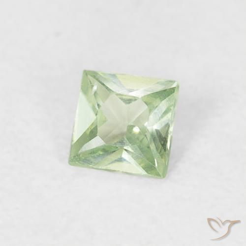 Zaffiro Verde molto chiaro naturale da 0.19 ct, Quadrato, VS