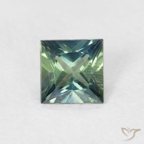 0.40ct Naturale Blu Medio Verde Zaffiro, Quadrato, VS