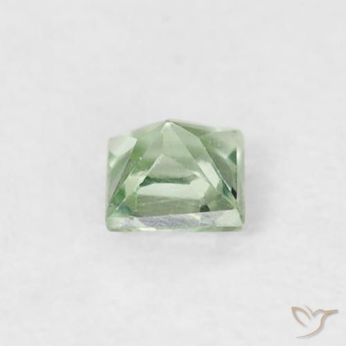 Zaffiro Verde chiaro naturale da 0.24 ct, Quadrato, VS