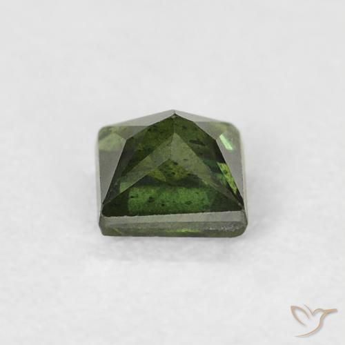 Zaffiro Verde freddo naturale da 0.38 ct, Quadrato, VS