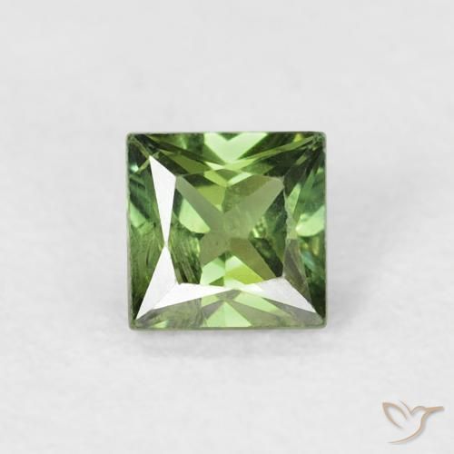 Zaffiro Verde foresta naturale da 0.39 ct, Quadrato, VS