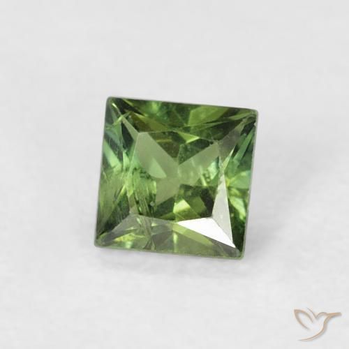 Zaffiro Verde foresta naturale da 0.39 ct, Quadrato, VS
