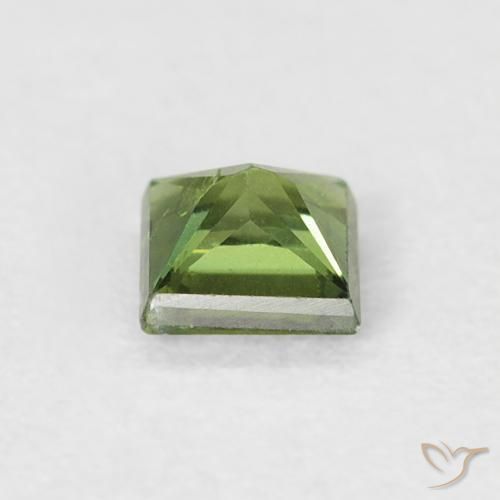 Zaffiro Verde foresta naturale da 0.39 ct, Quadrato, VS