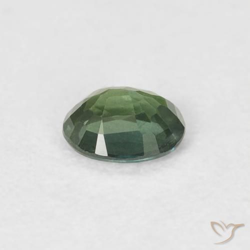 Zaffiro Verde scuro naturale da 0.35 ct, Ovale, VS