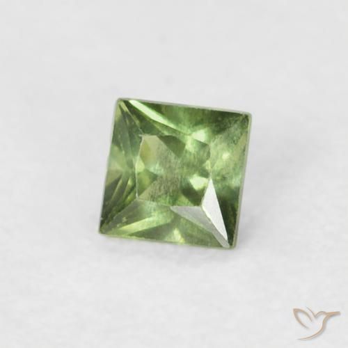 Zaffiro Verde medio naturale da 0.20 ct, Quadrato, VS