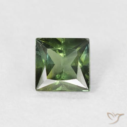 0.47ct Naturale Verde marroncino Zaffiro, Quadrato, VS