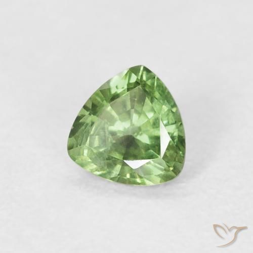 Zaffiro Verde medio naturale da 0.41 ct, Taglio trillion, VS