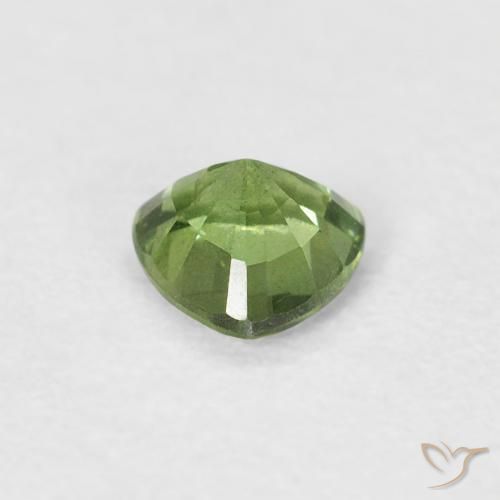 Zaffiro Verde medio naturale da 0.41 ct, Taglio trillion, VS