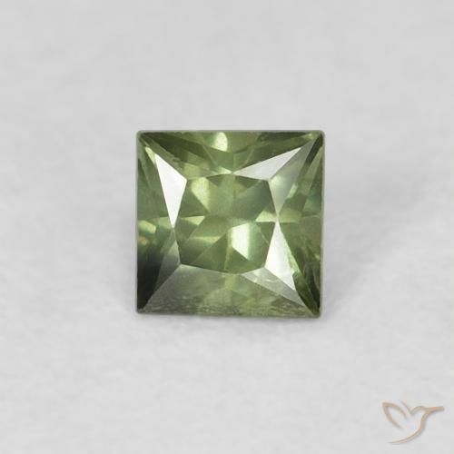 0.31ct Naturale Verde medio Zaffiro, Quadrato, VS