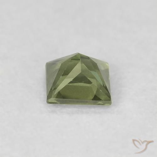 Zaffiro Verde medio naturale da 0.31 ct, Quadrato, VS