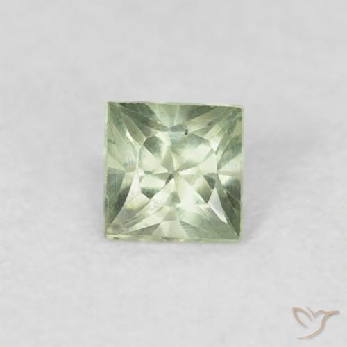 0.20ct Naturale Verde chiaro Zaffiro, Quadrato, VS