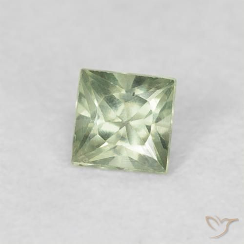 Zaffiro Verde chiaro naturale da 0.20 ct, Quadrato, VS